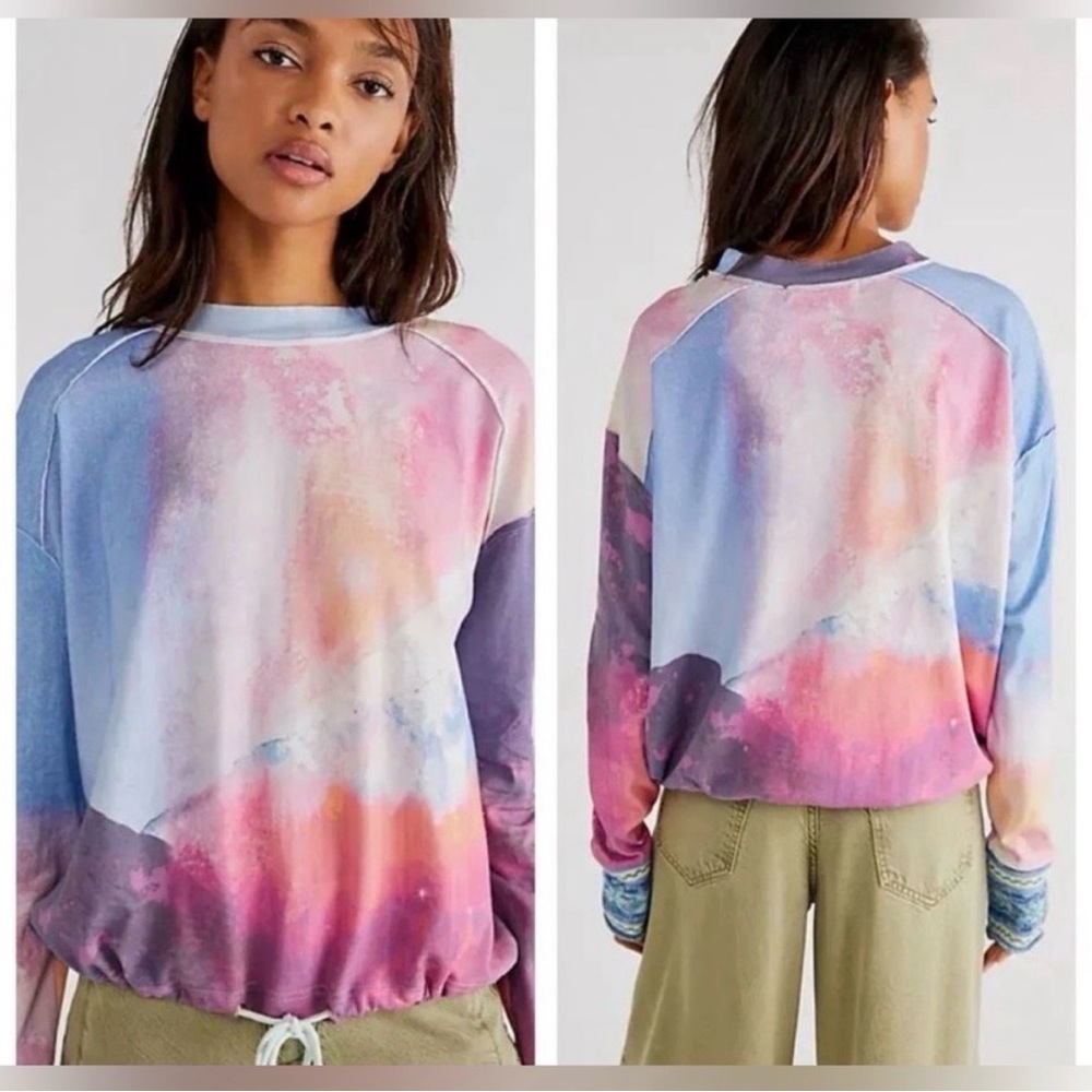 We the Free Scenic Route Tee Sweatshirt Pullover Tie Dye size Med